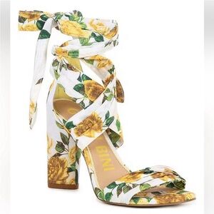 Gianni Bini Astraahh Floral Print Ankle Wrap Dress Sandals